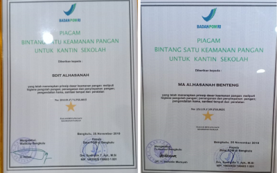 Kantin Sehat Al Hasanah Raih Piagam Bintang Keamanan Pangan dari BPOM