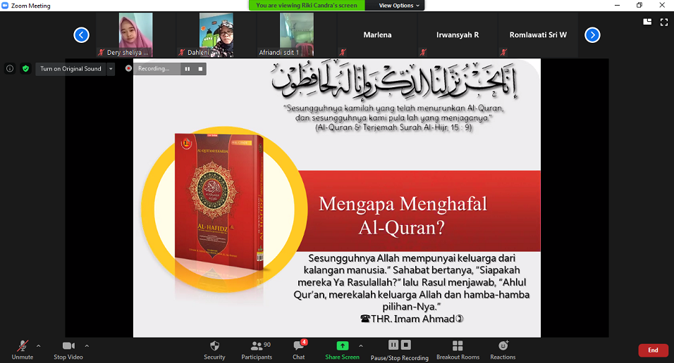 Pengajian Rutin Guru dan Karyawan Al Hasanah: Kiat Menghafal Al Quran